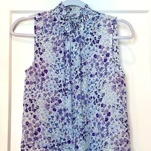 Floral Sleeveless Top - Purple and White H&M